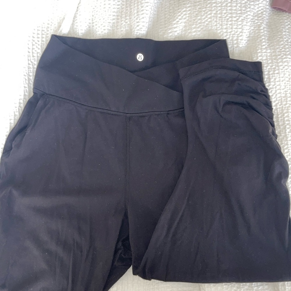 LULULEMON Crossover Fold-down Cropped Leggings with Ruching